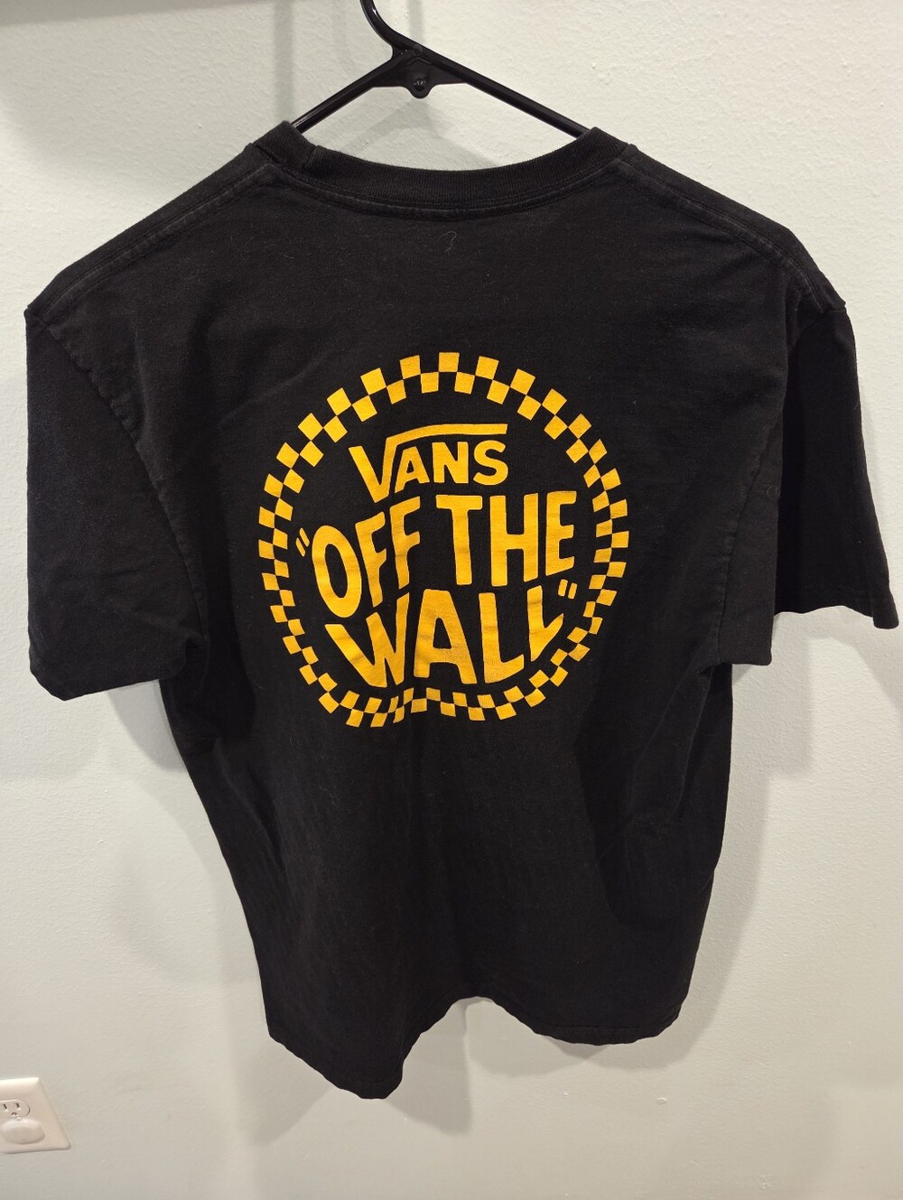 Vans Black T-Shirt with Yellow Logo Size Medium